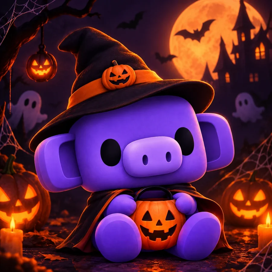Bloomy déguisé en sorcier pour Halloween